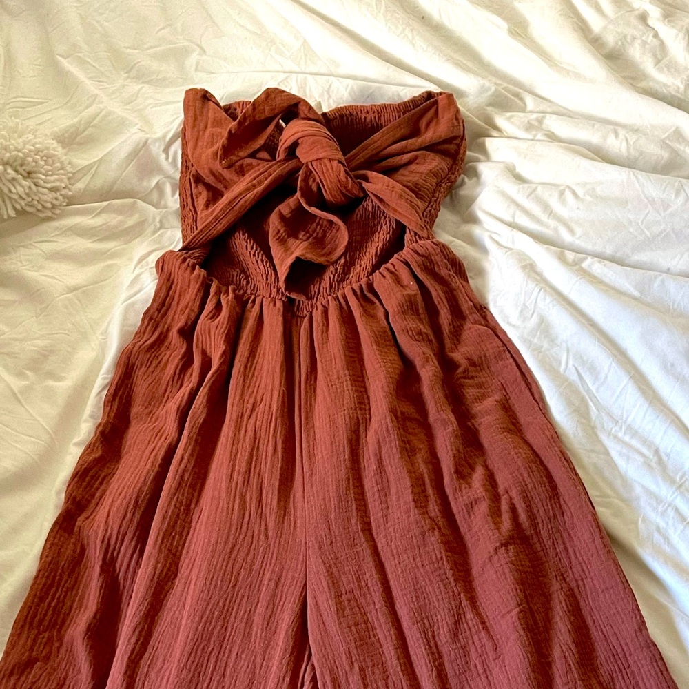 Never worn strapless wide leg jumpsuit